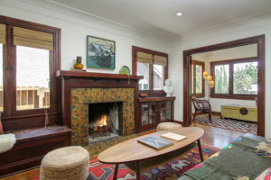 Parson Architecture Highland Park Craftsman Restoration Interior Living Room Builtins Fireplace Woodwork